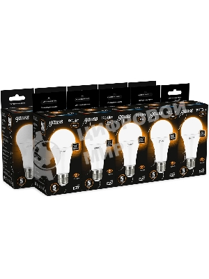 Лампа светодиодная Gauss A70 22Вт цок.: E27 груша 220B св. свеч. бел. теп. (упак.: 10 шт)