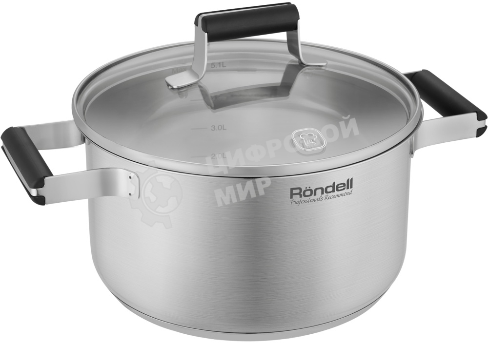 Кастрюля Rondell Bayoneta RDS-1807 3.1 л. d=20 см (с крышкой) стальной