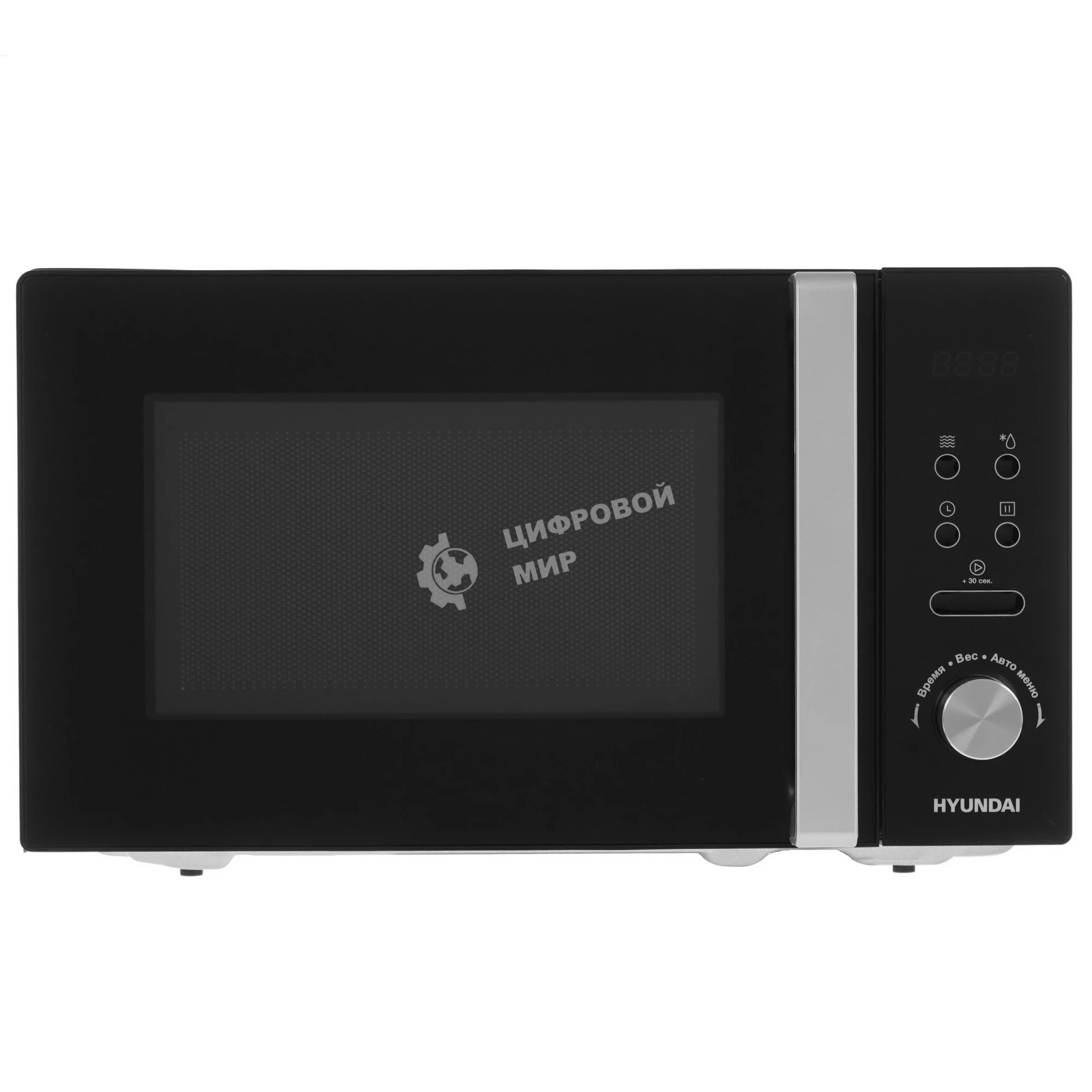Микроволновая печь Hyundai HYM-D3001 черный, 20 л, 700 Вт, переключатели - сенсор, поворотный механизм