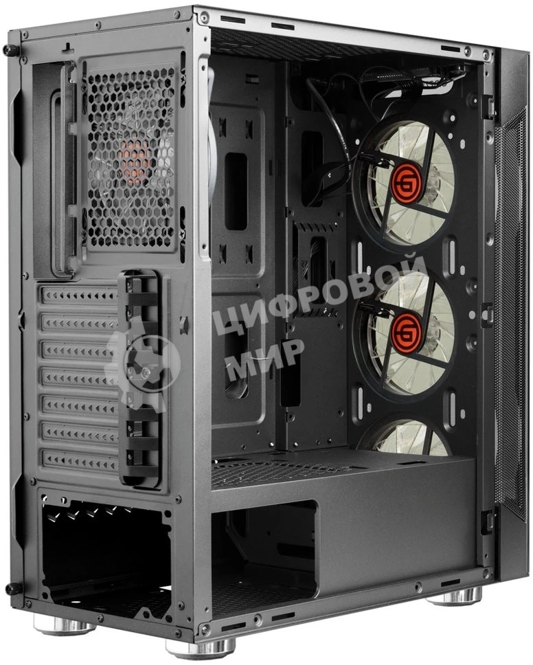 Компьютерный корпус Ginzzu CL280 FAN 12CM RGb*4 USB3.0 Window