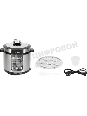Мультиварка-скороварка Hyundai HYMC-2402 серебристый/черный, 6 л, 1200 Вт, сенсорное, 13 программ