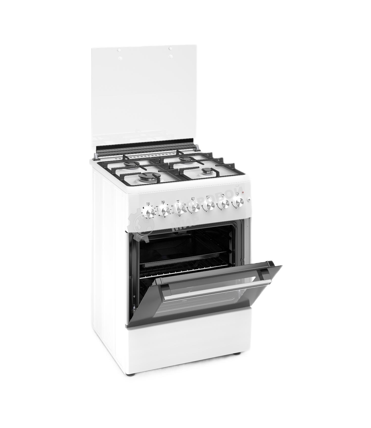 Комбинированная плита REEX RPF-60 WH 4 Газовые конфорки Электрическая духовка