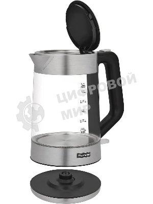 Чайник электрический Rondell RDE-1008 1.7 л, 2200 Вт, прозрачный корпус: стекло