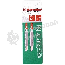 Пилка для лобзика Haммerflex 204-107 JG WD-PL T119B (2pcs) мягк.др\пл, 67мм, шаг 1.9-2.3, HCS, 2шт