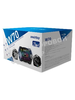 Акустическая система 2.1 Smartbuy W70, Bluetooth, 11Вт, RGb-подсветка, черный (арт. SBA-5150)