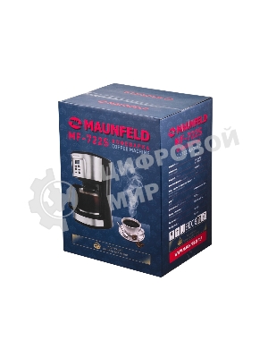 Кофеварка капельная Maunfeld MF-722S серебристый/черный, исп. кофе - молотый, 1.5 л, 900 Вт.