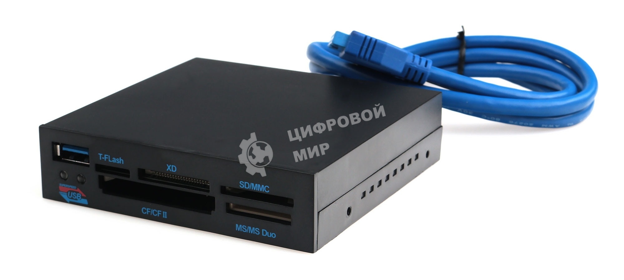 Кард-ридер Gembird FDI2-ALLIN1-03-B/черный/TF/SD/MS/CF/XD SDHC/USB 3.0/пластик