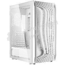 Компьютерный корпус Ginzzu GL 185 белый боковая дверца закаленное стекло на петлях на магнитах