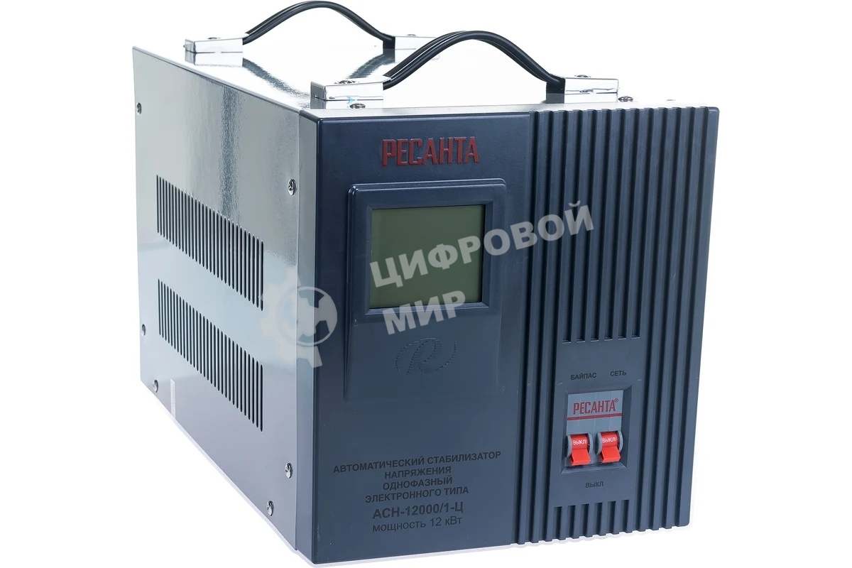 Стабилизатор напряжения Ресанта АСН-12000/1-Ц электронный однофазный серый