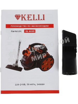Пылесос Kelli KL-8005 красный, 420/2400 Вт, уборка сухая, пылесборник контейнер 2,5 л