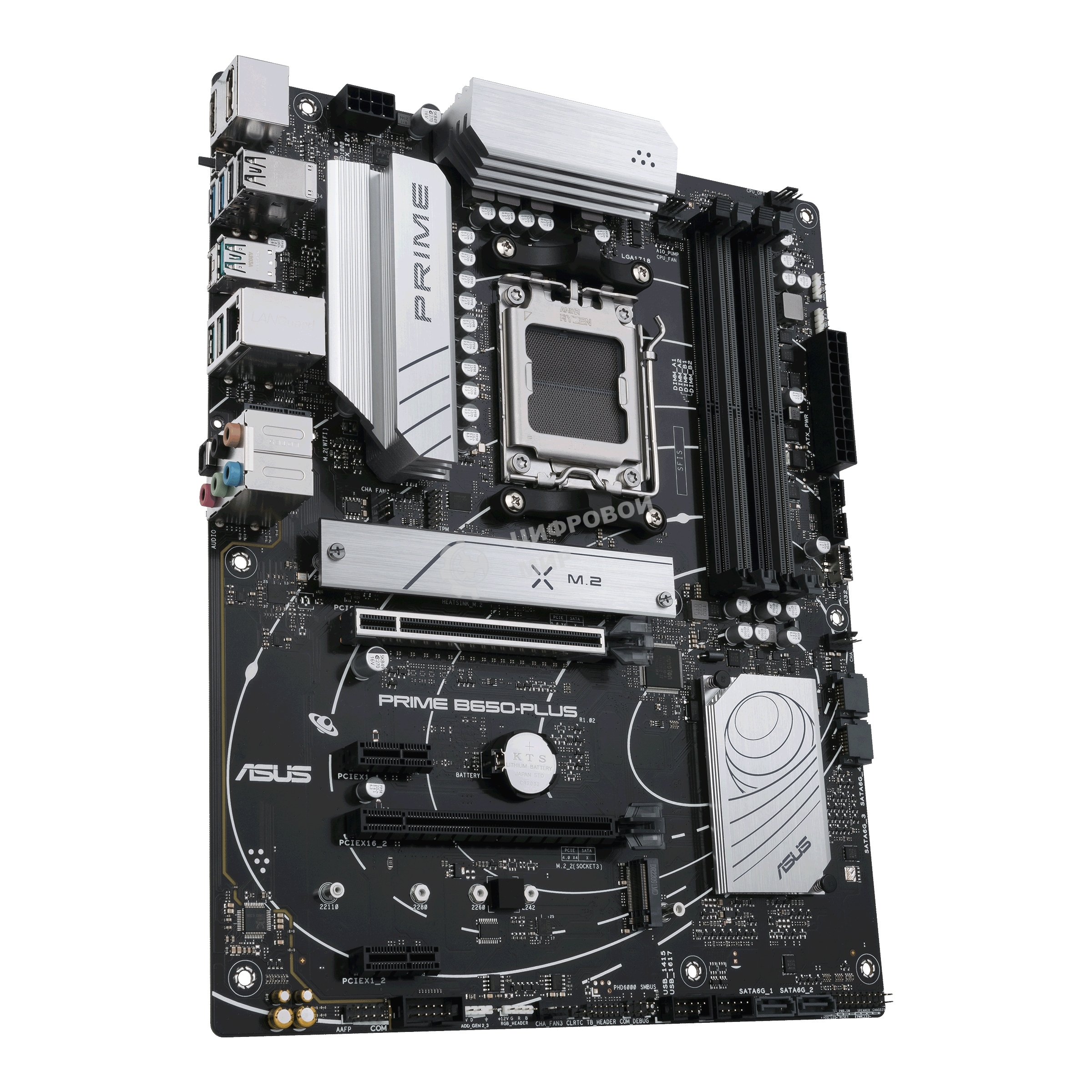 Материнская плата ASUS PRIME B650-PLUS-CSM, AM5, AMD B650, 4xDDR5, 4xSATA, 2xM.2, 1xPCIe 4.0 x16, 2xPCIe 4.0 x1, 1xDP, 1xHDMI, 1x2.5Gb LAN, 4xUSB-A 10Gbps, 2xUSB-A 5Gbps, 2xUSB-A 2.0, 5x3.5 мм, 7.1, ATX