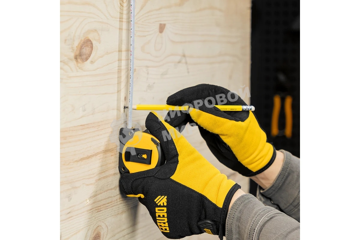 Рулетка Denzel 3м х 16мм, двухкомп. корпус, магнитный обрезиненный зацеп