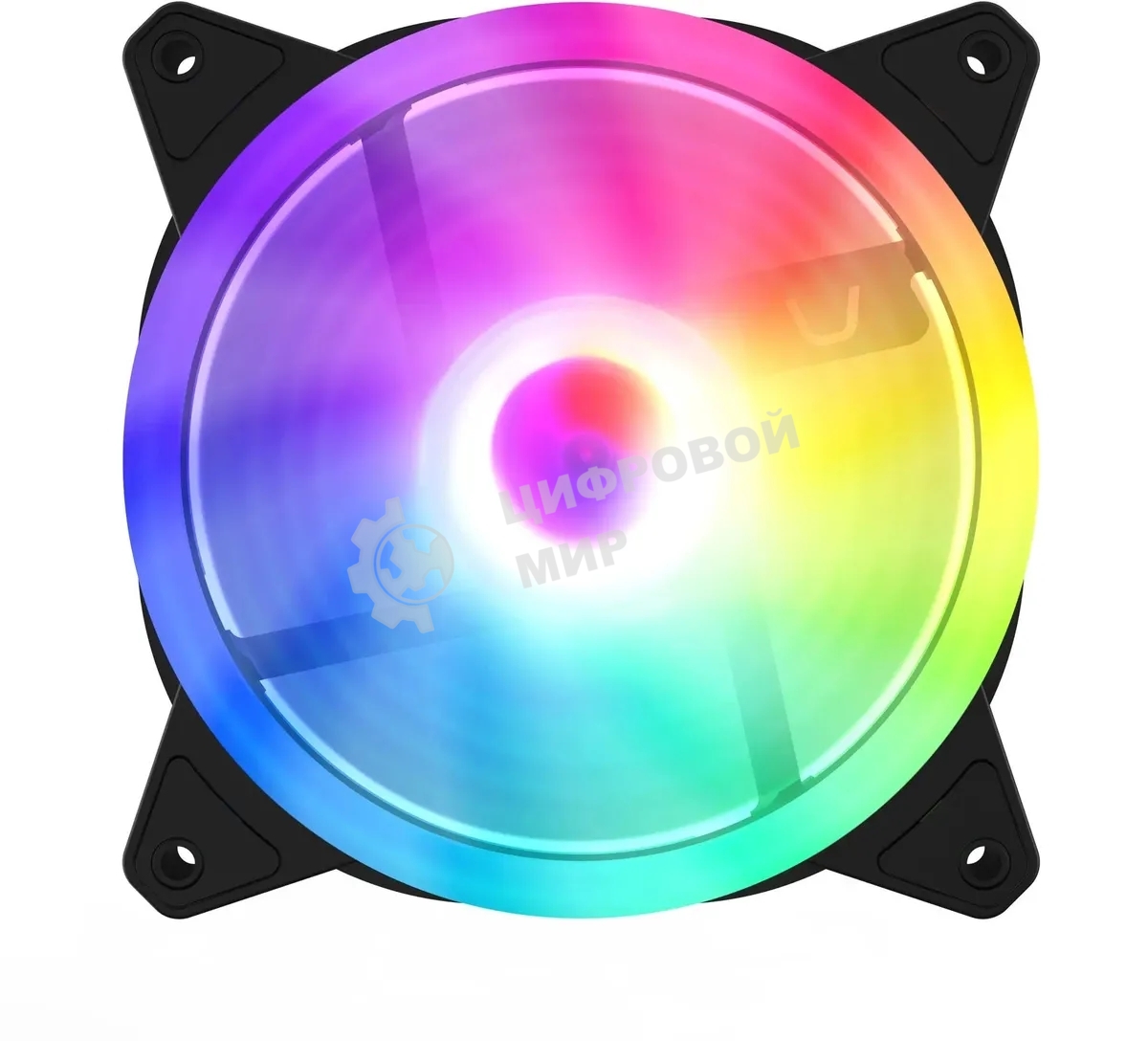 Вентилятор для корпуса GMNG GG-CF120ARGb2-PWMBK черный, 120 мм, 1500 об/мин, 26 дБ, 4 pin