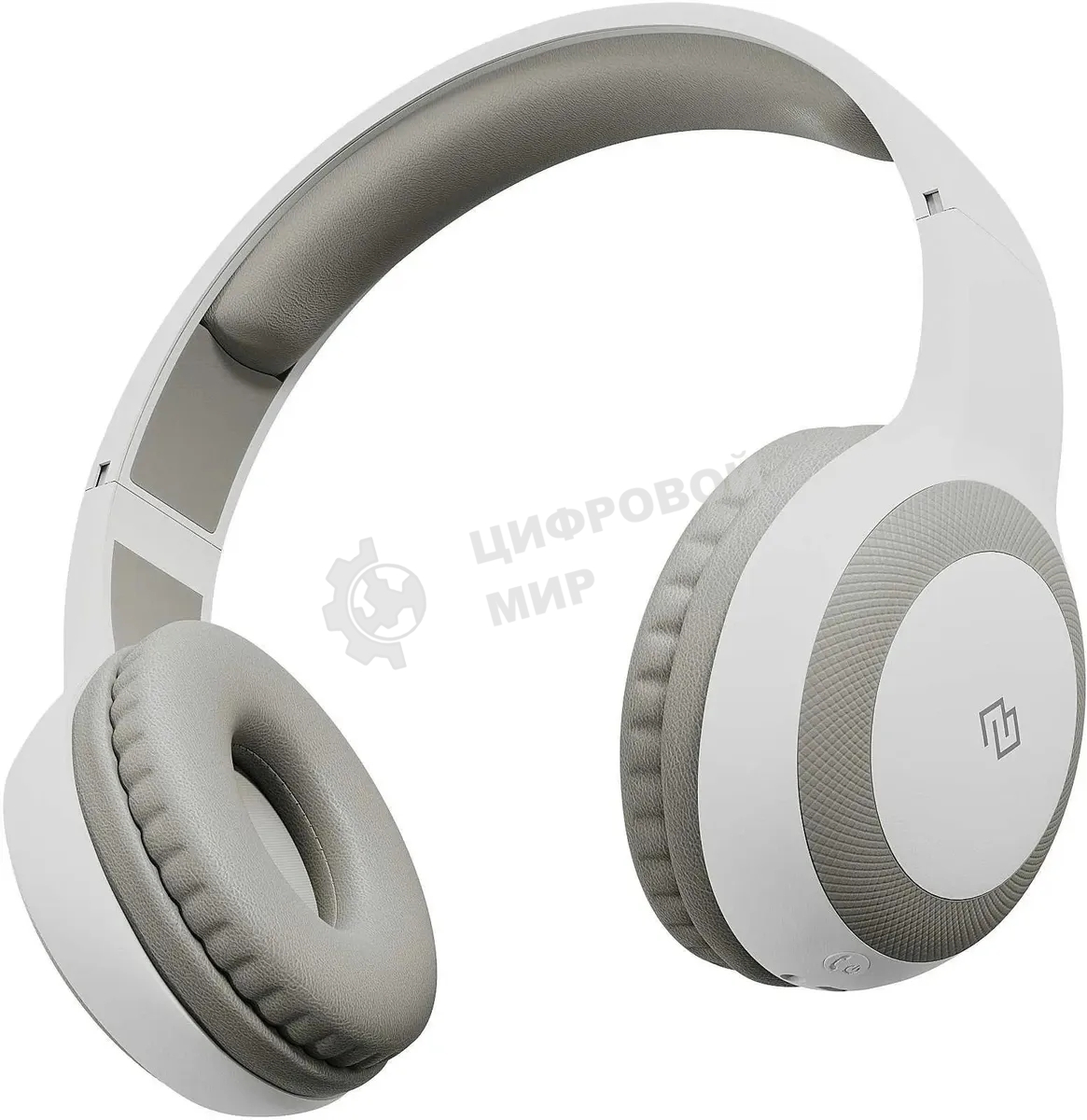 Гарнитура накладные Digma BT-15 беспроводные bluetooth оголовье белый/серый