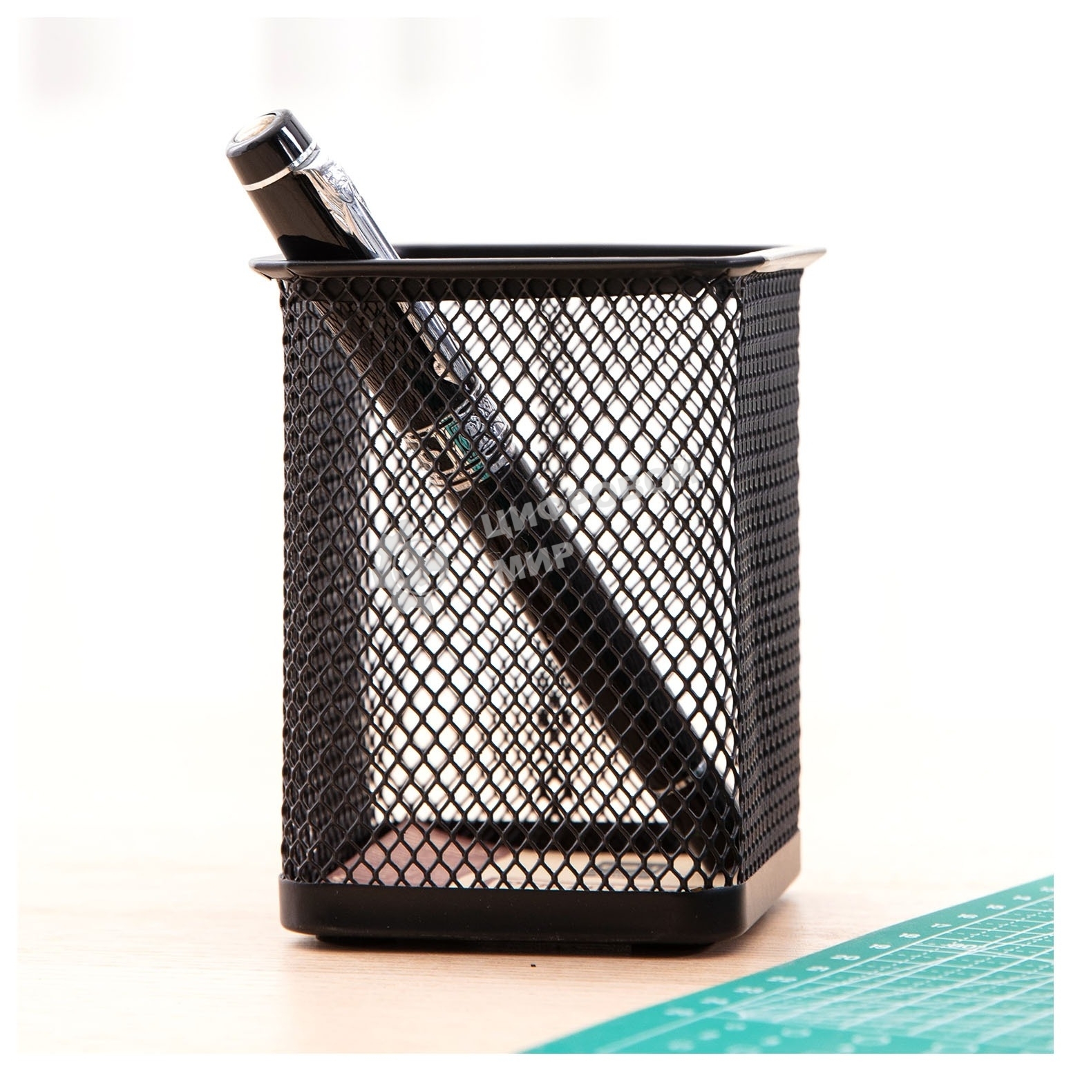 Подставка Deli E9174 для письменных принадлежностей, черный, металл, сетка