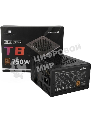 Блок питания Thermalright TR-TB750S, 750W 80 PLUS Bronze, (ATX, 3, PCIe 5.0, Non-modular, 1x24(20+4)pin 550мм, 1xCPU*2 8(4+4)pin 600+150мм, 1xPCIe*2 8(6+2)pin 500+150мм, 1x12VHPWR PCIe 5.0 12+4pin 600мм, 1xSATA*3+MOLEX4pin*1 400+150+150+150мм, 1xSATA*2+MOLEX4pin*2 400+150+150+150мм, Active, 120x120мм, 150x140x86mm, APFC, )