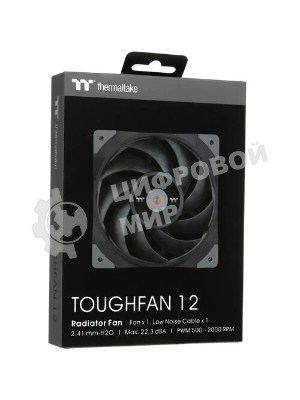 Вентилятор для корпуса Thermaltake TOUGHFAN 12 черный, 120 мм, 2000 об/мин, 22.3 дБ, 4 pin