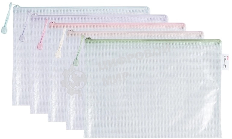 Папка на молнии ZIP Deli Colorful EF280 A4 ПВХ 0.23мм, ассорти