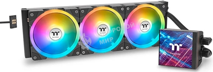 Система жидкостного охлаждения Thermaltake MAGFloe 420 Ultra ARGB Soc-AM5/AM4/1200/1700/1851 черный 4-pin 34.5dB Al+Cu LCD Ret (CL-W451-PL14SW-A)