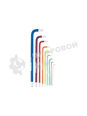 Набор ключей Gross 16400 имбусовых hex 1.5–10мм s2 9шт магнит экстра-длин. с шаром хром/краска