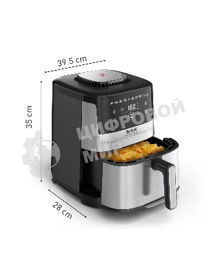 Аэрогриль Tefal Easy Fry Silence EY552DE0 серебристый, 1670 Вт, 5 л, сенсор, 10 программ