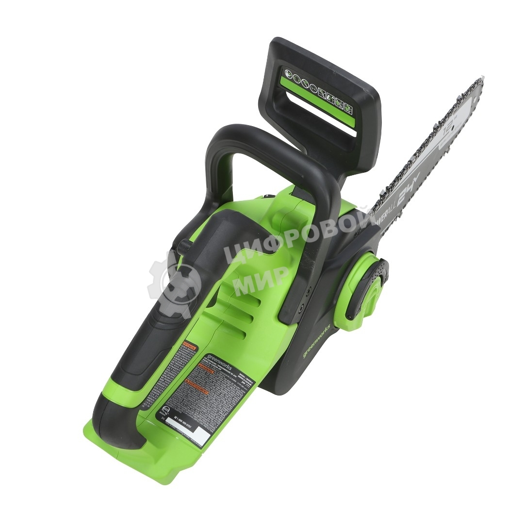 Цепная пила аккумуляторная GreenWorks GD24CS30K4, 24V, 30 см, бесщеточная, c АКБ 4 А·ч и ЗУ (2007007UB)