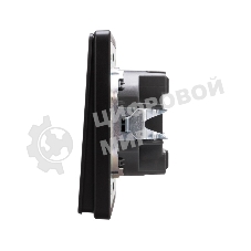 Выключатель Kranz ROUND 1 кл проходной (переключатель) с подсветкой 10А с/у оникс