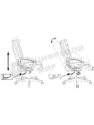 Кресло Бюрократ CH-868N Leather Venge черный, экокожа