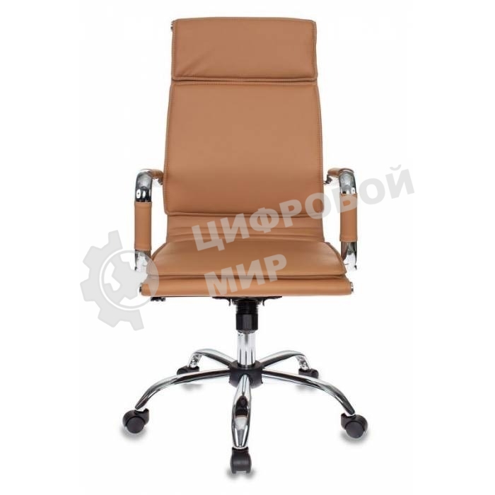 Кресло руководителя Бюрократ CH-993/camel светло-коричневый, искусственная кожа, крестовина хромированная