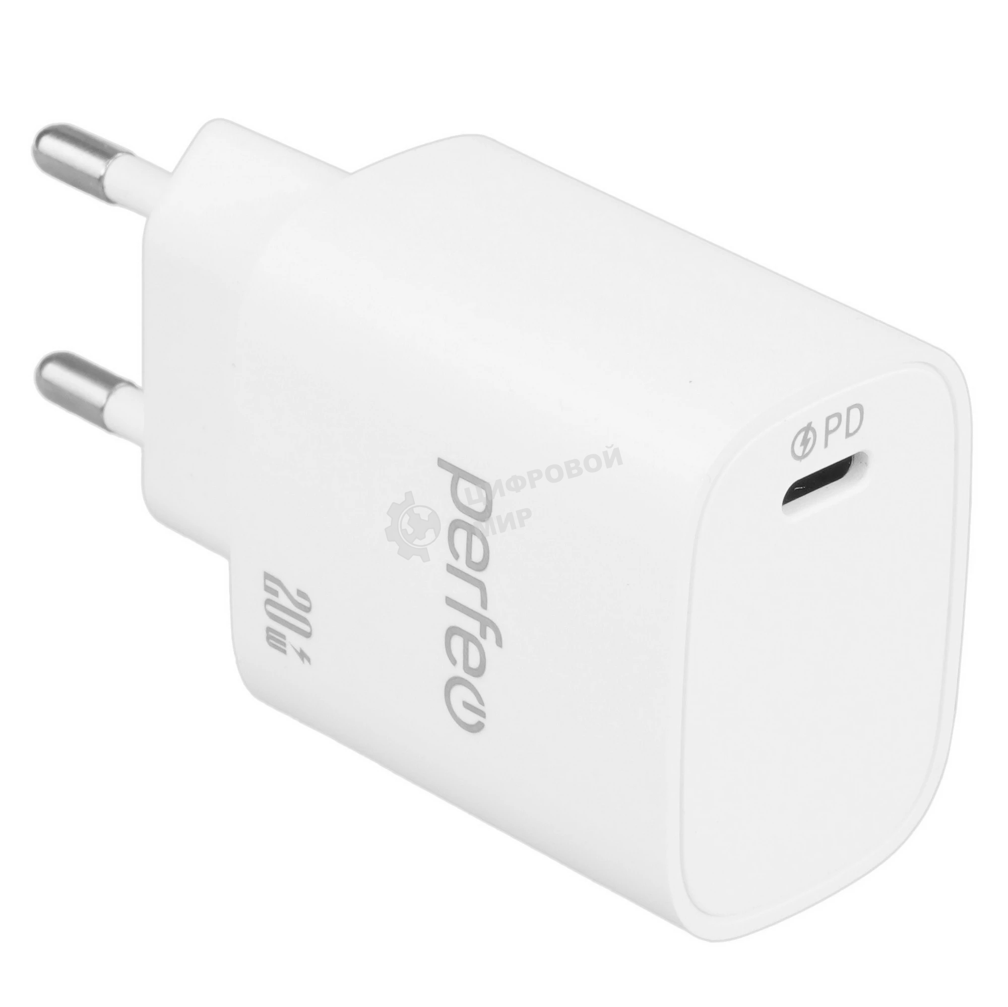 Сетевое зарядное устройство PERFEO с разъемом TYPE-C, 20W, белый (I4660)