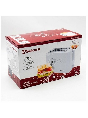 Тостер Sakura SA-7608W 750Вт подогрев белый