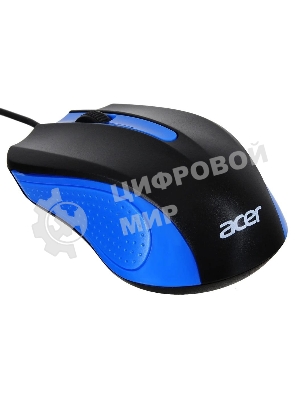 Мышь проводная Acer OMW011 черный/синий, 1200 dpi, USB, кнопки - 3
