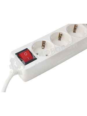 Удлинитель Гарнизон EL-NB-G5-W-3 5р 10А 3 м с выключателем и заземлением, белый