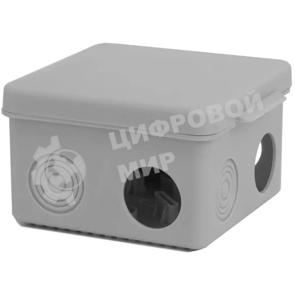 Коробка распределительная TOKOV ELECTRIC ОП 80х80х50 мм 7 каб. вводов IP54 серый