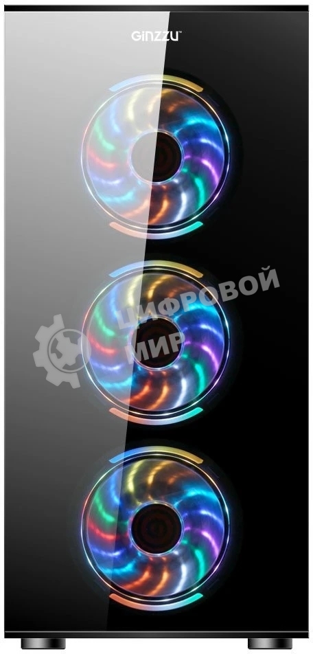 Компьютерный корпус Ginzzu CL280 FAN 12CM RGb*4 USB3.0 Window