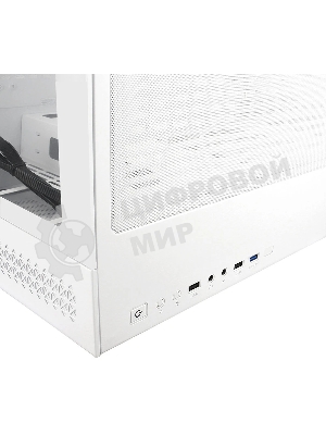Компьютерный корпус Ginzzu V560 RGb подсветка, закаленное стекло 1хUSB 3.0,1хUSB 2.0, AU белый ATX