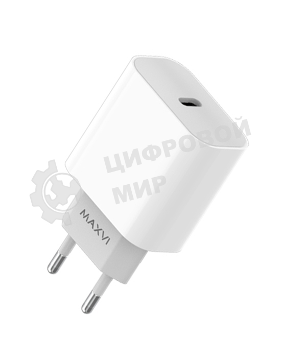 Сетевое зарядное устройство Maxvi CHL-601PD 18W, 3A, QC 3.0, PD 3.0, 1xUSB-C, белый