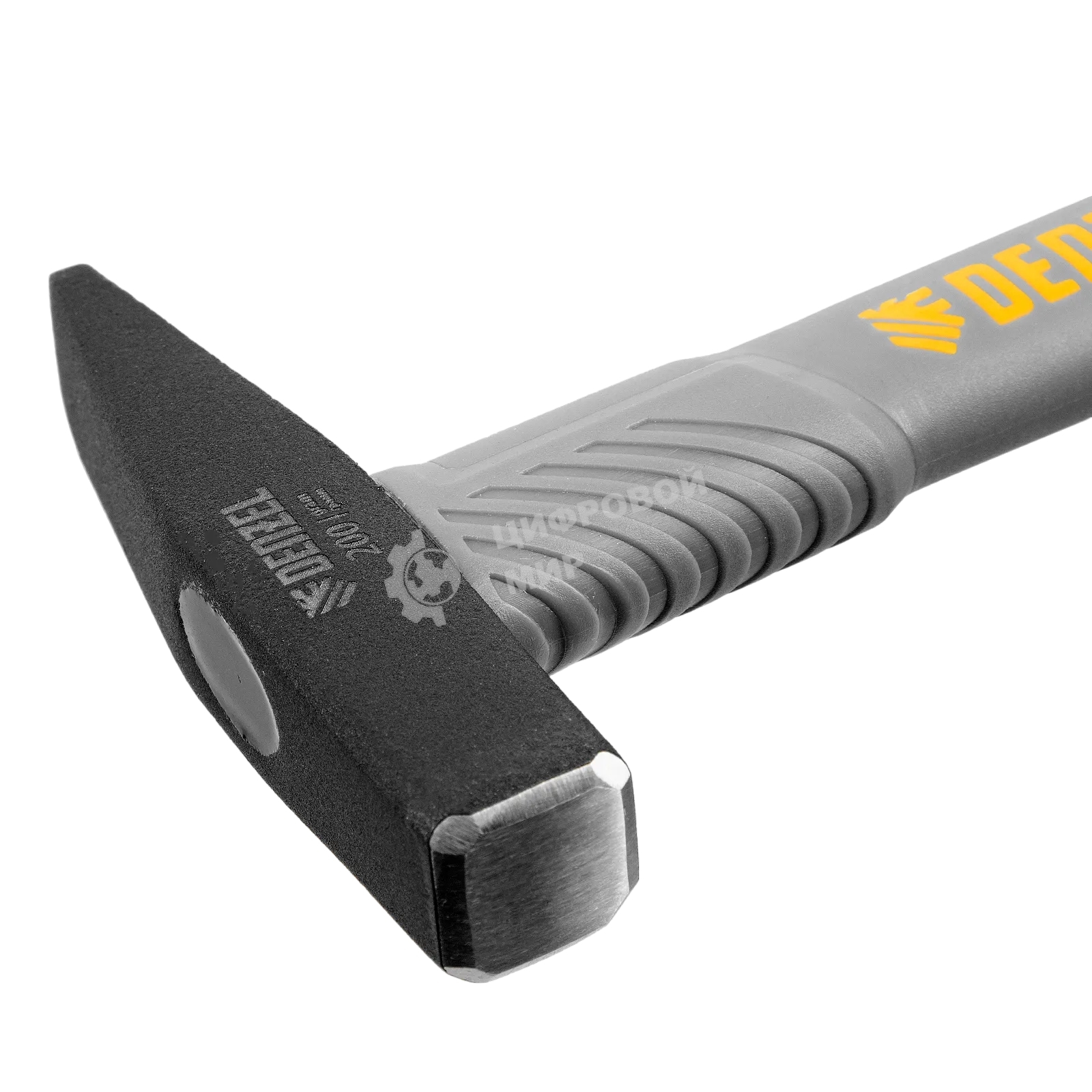 Молоток слесарный Denzel 200 г, кованый, фибергласовая рукоятка c TPR покрытием