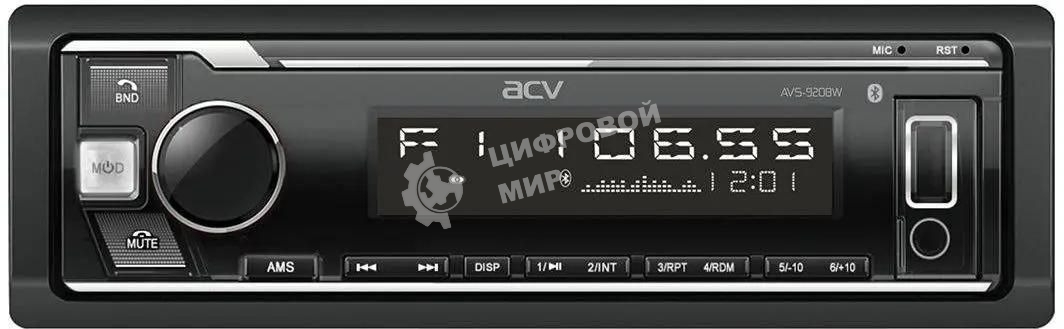 Автомагнитола ACV AVS-918BW, 1 DIN, Bluetooth, USB Type-A, AUX