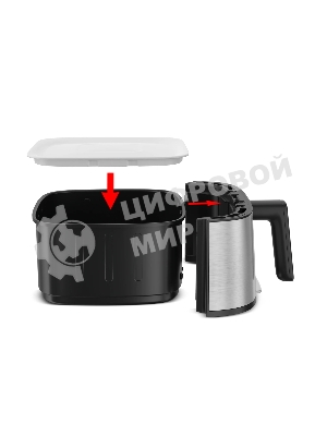 Аэрогриль Tefal Easy Fry Silence EY552DE0 серебристый, 1670 Вт, 5 л, сенсор, 10 программ