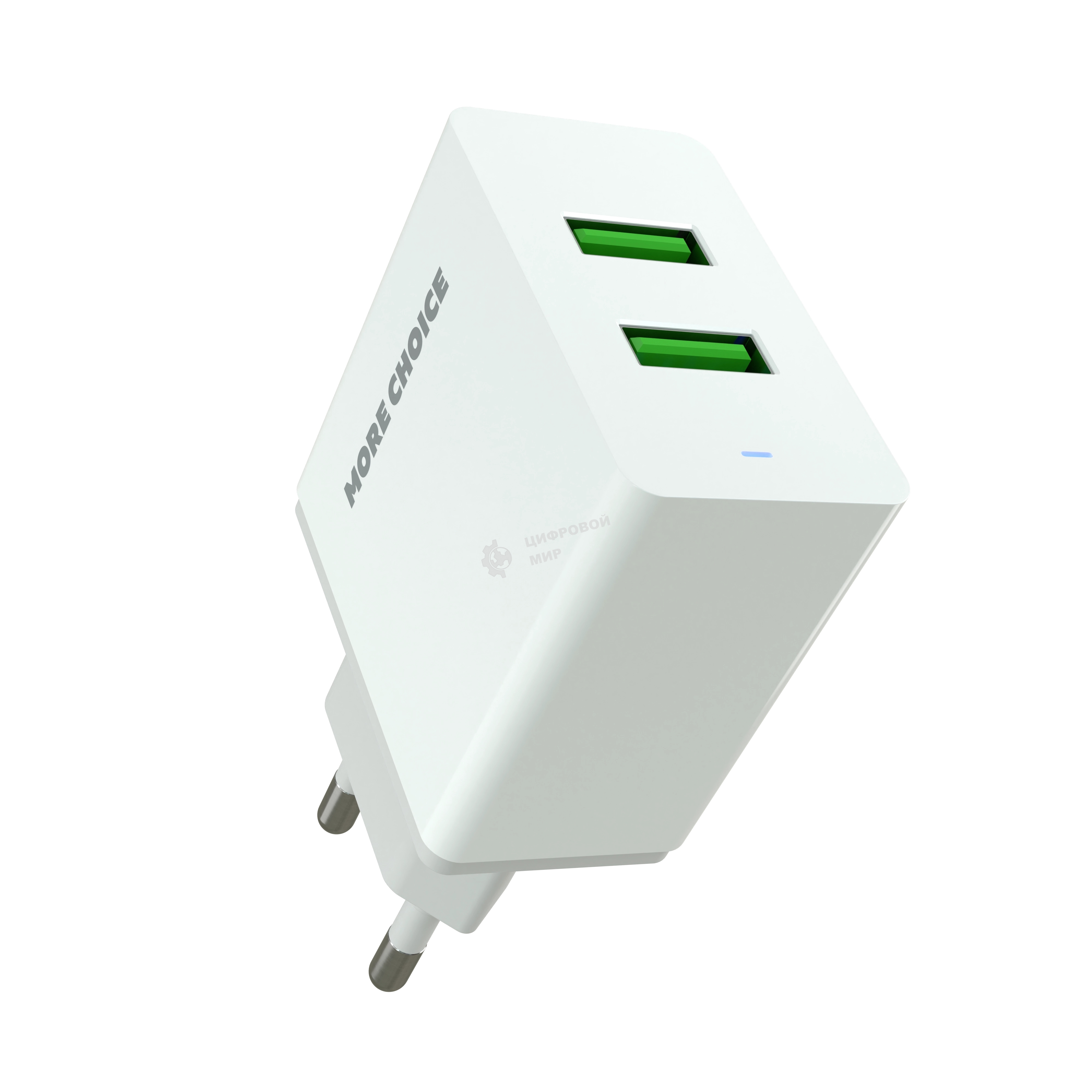 Сетевое зарядное устройство MORE CHOICE (4610196409004) NC11 СЗУ 2USB 2.4A белый белый