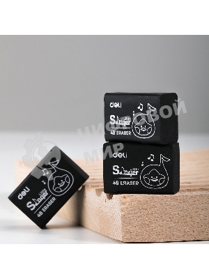 Ластик Deli Little Singer EH316 32x22x12.5мм черный