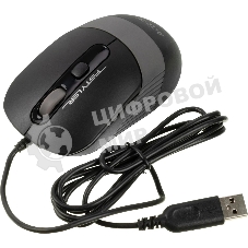 Мышь проводная A4Tech Fstyler FM10 черный/серый, 1600 dpi, USB, кнопки - 4