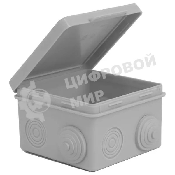 Коробка распределительная TOKOV ELECTRIC ОП 80х80х50 мм 7 каб. вводов IP54 серый