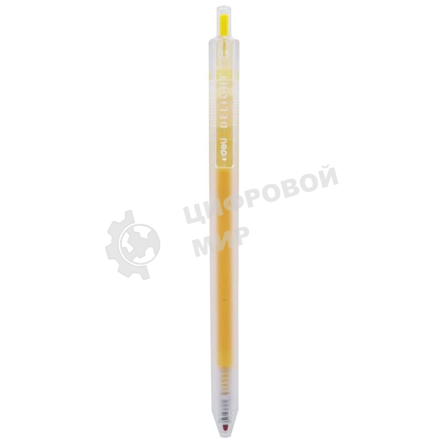 Ручка гелевая Deli Delight EG118-YL прозрачный, желтые чернила, линия 0.5мм