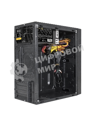 Компьютерный корпус Minitower ExeGate mEVO-9301-EVO800 (mATX, БП EVO800RGb с вент. 12см, с окном, 2хUSB+1хUSB 3.0, HD аудио, черный, с RGb подсветкой)