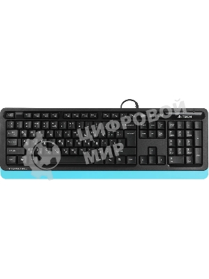 Клавиатура проводная A4Tech Fstyler FK10, USB, черный/синий