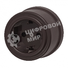 Розетка Bironi B1-101-22 пластик, с заземлением, коричневый