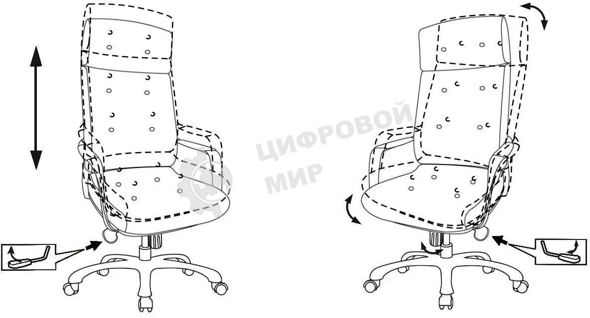 Кресло руководителя Бюрократ DAO/BROWN коричневый, кожа, крестовина алюминий