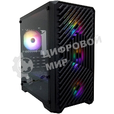 Компьютерный корпус 1STPLAYER TRILOBITE T5 черный mATX, TG 4x120мм LED fans inc. T5-BK-4F1